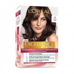 رنگ موی لورال شماره 4 رنگ قهوه ای loreal excellence رنگ موی لورال شماره 4 رنگ قهوه ای loreal excellence
