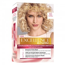 رنگ موی لورال شماره 10 رنگ بلوند روشن loreal excellence رنگ موی لورال شماره 10 رنگ بلوند روشن loreal excellence