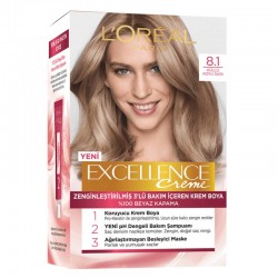 رنگ موی لورال شماره 8.1 رنگ بلوند دودی تیره loreal excellence رنگ موی لورال شماره 8.1 رنگ بلوند دودی تیره loreal excellence
