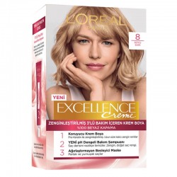 رنگ موی لورال شماره 8 رنگ بلوند تیره loreal excellence رنگ موی لورال شماره 8 رنگ بلوند تیره loreal excellence