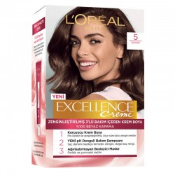رنگ موی لورال شماره 5 رنگ قهوه ای سری loreal excellence رنگ موی لورال شماره 5 رنگ قهوه ای سری loreal excellence
