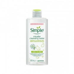 میسلار واتر پوست حساس سیمپل simple مدل:kind to skin حجم:400 میسلار واتر پوست حساس سیمپل simple مدل:kind to skin حجم:400