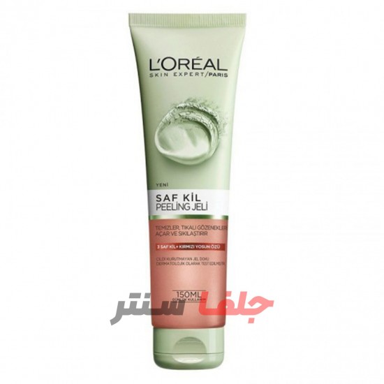 اسکراب لورال LOREAL حاوی خاک رس و جلبک قرمز حجم 150 میل