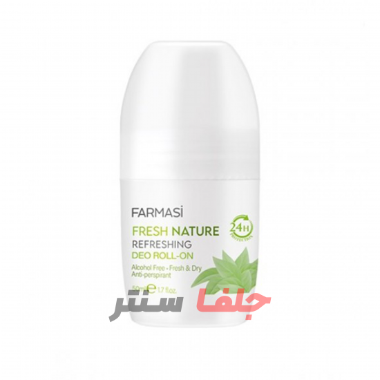 رول دئودورانت ضد تعریق 24 ساعته فارماسی مدل FARMASI FRESH NATURE حجم 50 میل