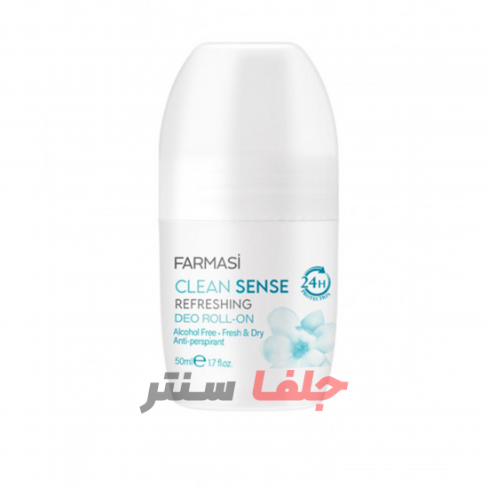 رول دئودورانت ضد تعریق 24 ساعته فارماسی مدل FARMASI clean senseحجم 50 میل